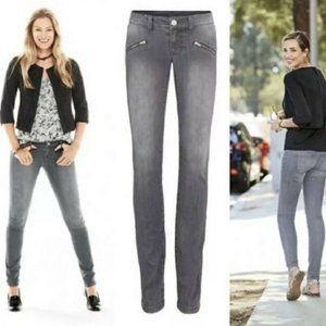 CABI GRAPHITE GREY ZIP SKINNY JEANS - 8